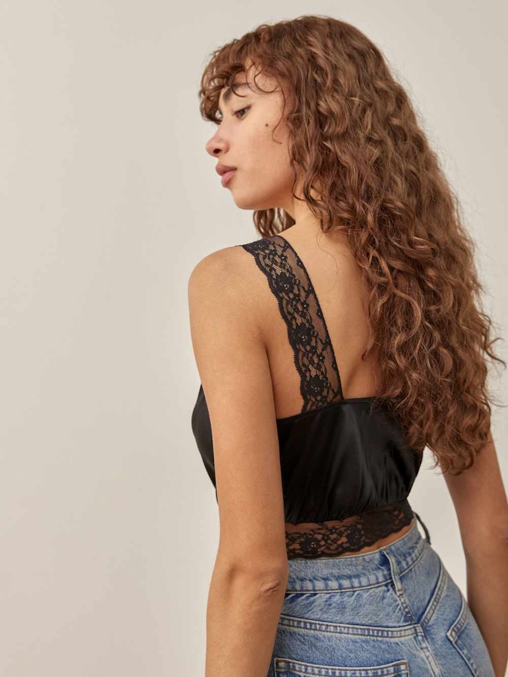 Reformation 100% Silk Axton Top Sz 6 Black - Picture 2 of 8